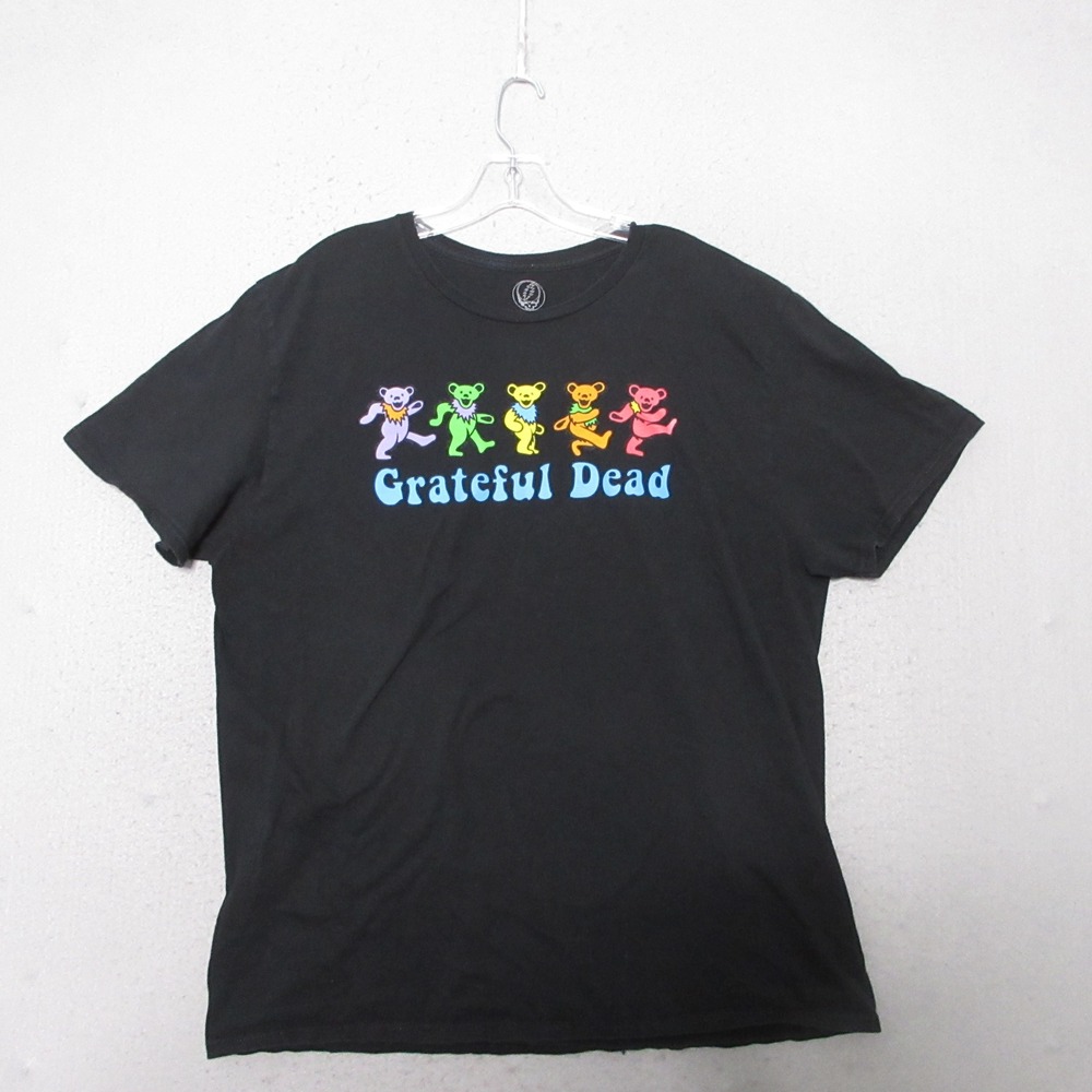 Grateful Dead T-Shirt Large Dancing Bears Black Graphic Tee Rock Band Conert